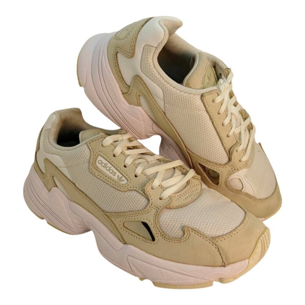 Adidas Falcon Women's Vintage Athletic Sneakers Chalk White - Size 6